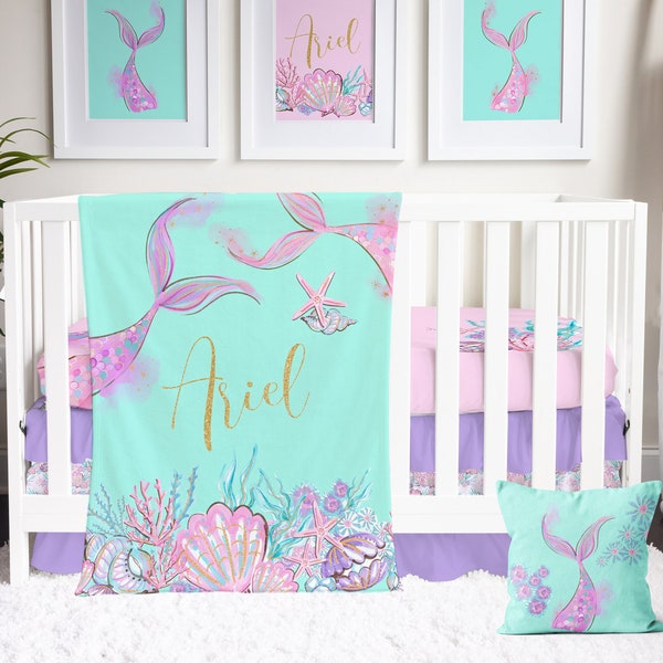 Aqua Crib Bedding Etsy