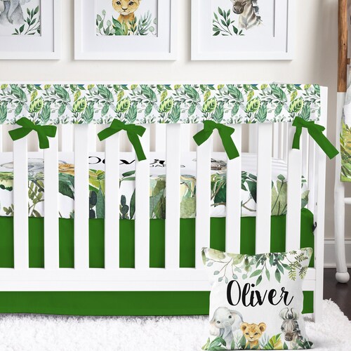 Baby Boy Safari Crib Bedding Set Jungle Boy Nursery Elephant Etsy
