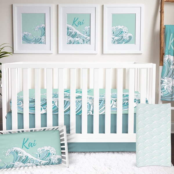 Aqua Crib Bedding Etsy