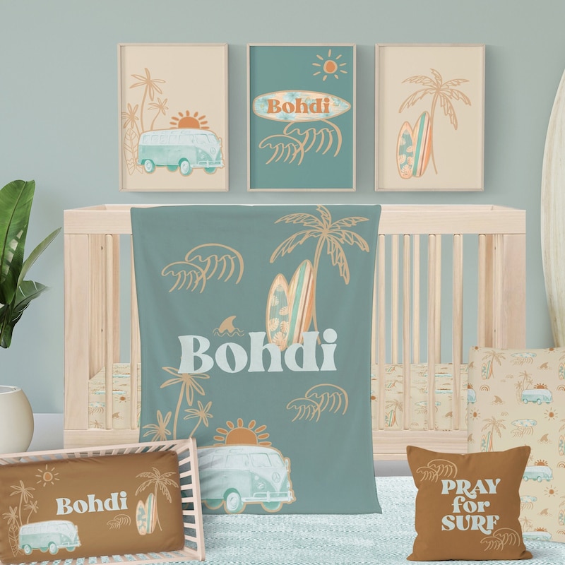 Surf Crib Sheets Etsy