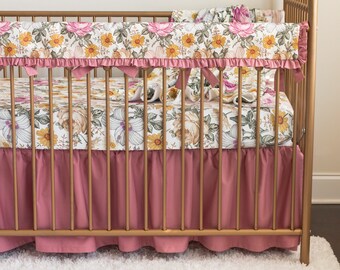 mauve crib bedding set