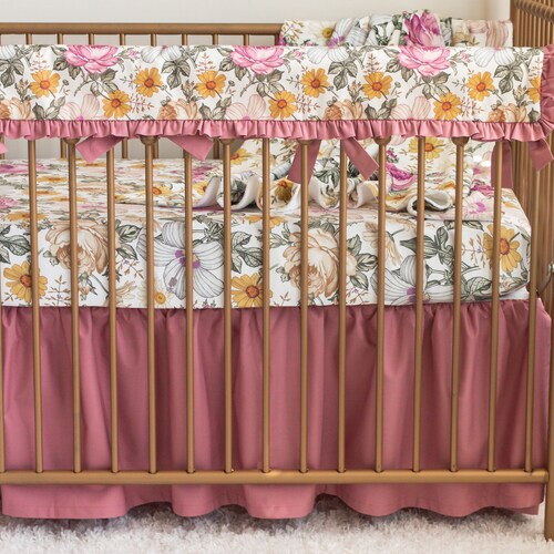 Baby Girl Crib Bedding Set Leopard Nursery Salmon Blush Etsy