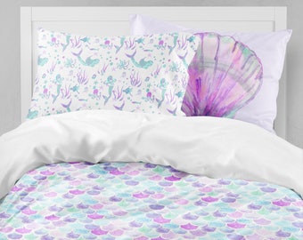 Mermaid Twin Bedding Toddler Comforter Duvet Mermaid Etsy