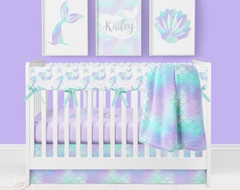 pink and teal crib bedding