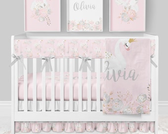 swan crib bedding