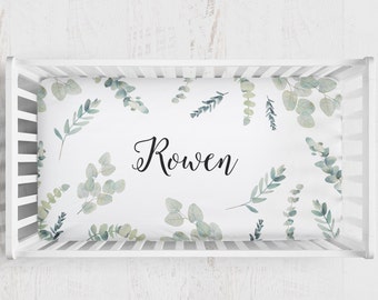 leafy green crib sheet