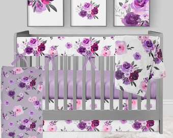 dark purple crib bedding