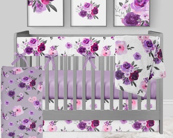 Purple Crib Bedding Etsy