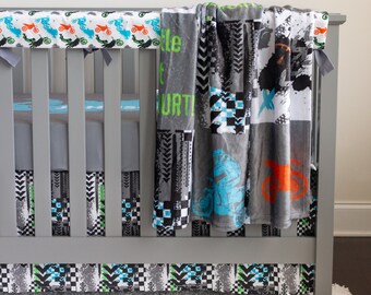 motocross crib bedding