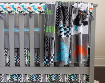 motocross crib bedding set