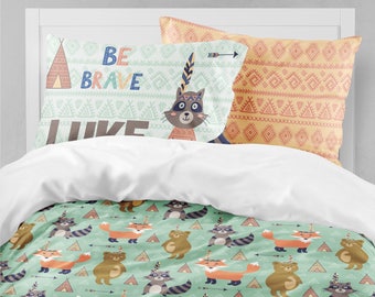 boy twin bedding toddler bedding fox bear raccoon woodland nursery tribal queen duvet cover comforter pillowcase set toddler bed - Toddler Bedding boy twin bedding toddler bedding fox bear raccoon woodland nursery tribal queen duvet cover comforter pillowcase set toddler bed - Toddler Bedding