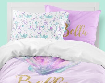 little girl mermaid bedding