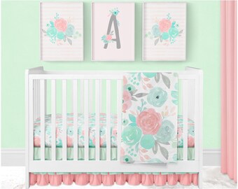 Coral Crib Bedding Etsy