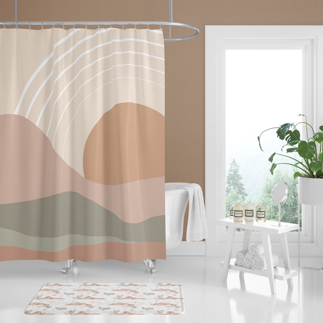 Boho Sunset Shower Curtain Desert Bathroom Decor Boy Etsy