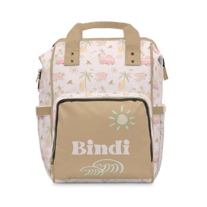 Personalized Boho Surfer Girl Diaper Bag, Backpack, Baby Girl Nursery Decor, Ocean Baby Girl Shower Gift, Surf Nursery, Crib Bedding, Ocean image 3