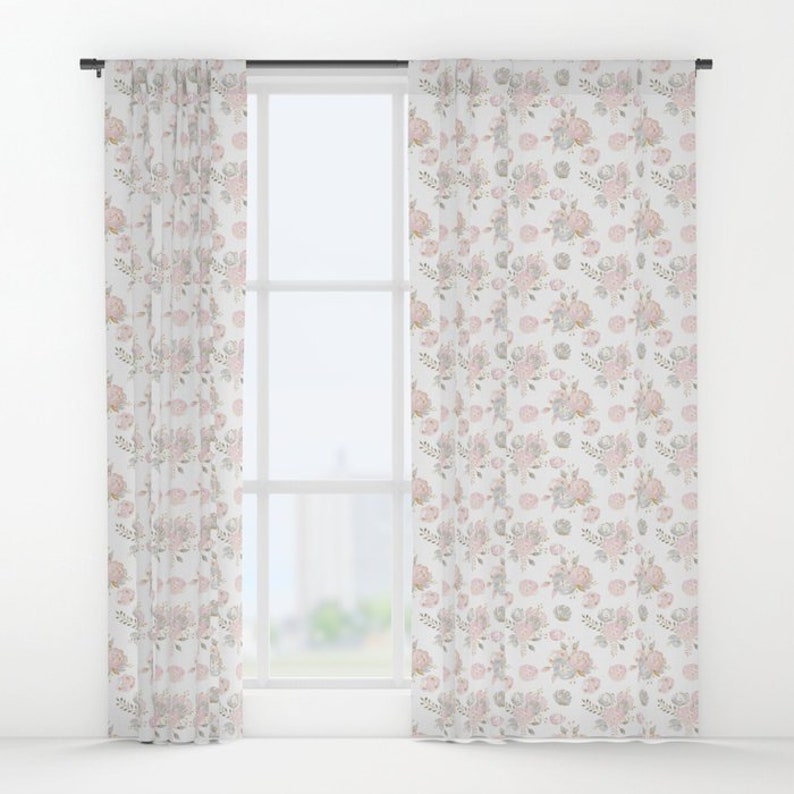 Floral Curtain Panels Nursery Curtains Drapes Girl Nursery Etsy