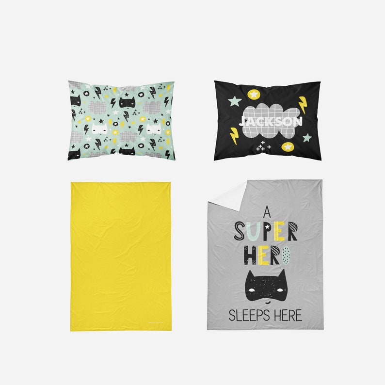 Boy Bedding Set Super Hero Toddler Comforter Twin Queen Etsy