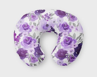 Nursing Pillow Cover, Breastfeeding Pillow Cover, Nursing Cover, Purple Floral, Elephant, Baby Shower Gift, Baby Girl Gift, Baby, Flower