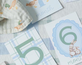 Tarjetas de hitos de Storybook Cottage: Accesorios para fotos de bebés, género neutro