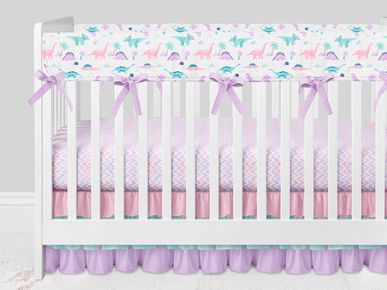 Dinosaur Baby Bedding Girl Nursery Bedding Set Purple Pink Etsy