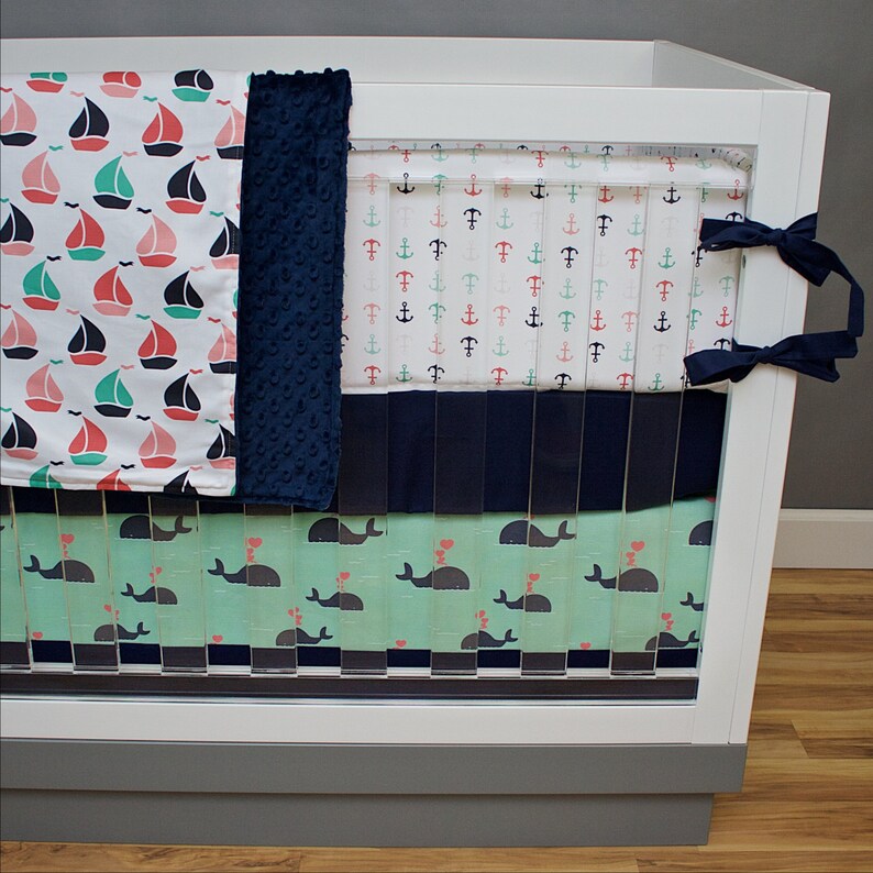 Girl Ocean Cribset Sailor Girl Cribset Sea Crib Bedding Etsy