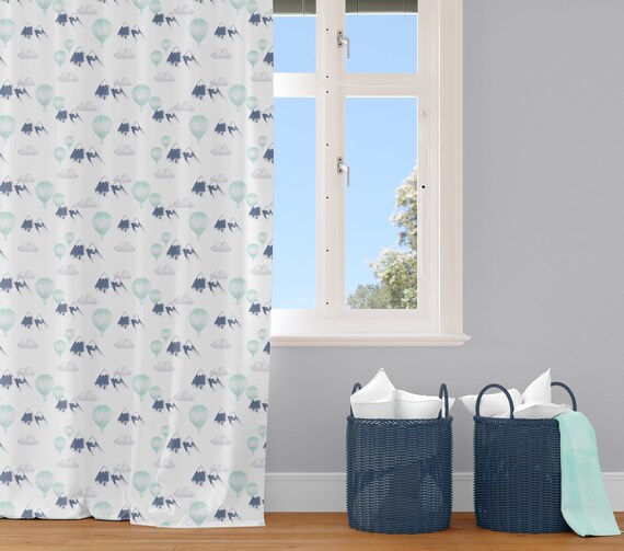 Boy Nursery Curtains Hot Air Balloons Window Panels Etsy