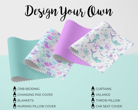 Mermaid Crib Bedding Girl Nursery Crib Sheet Changing Pad Etsy