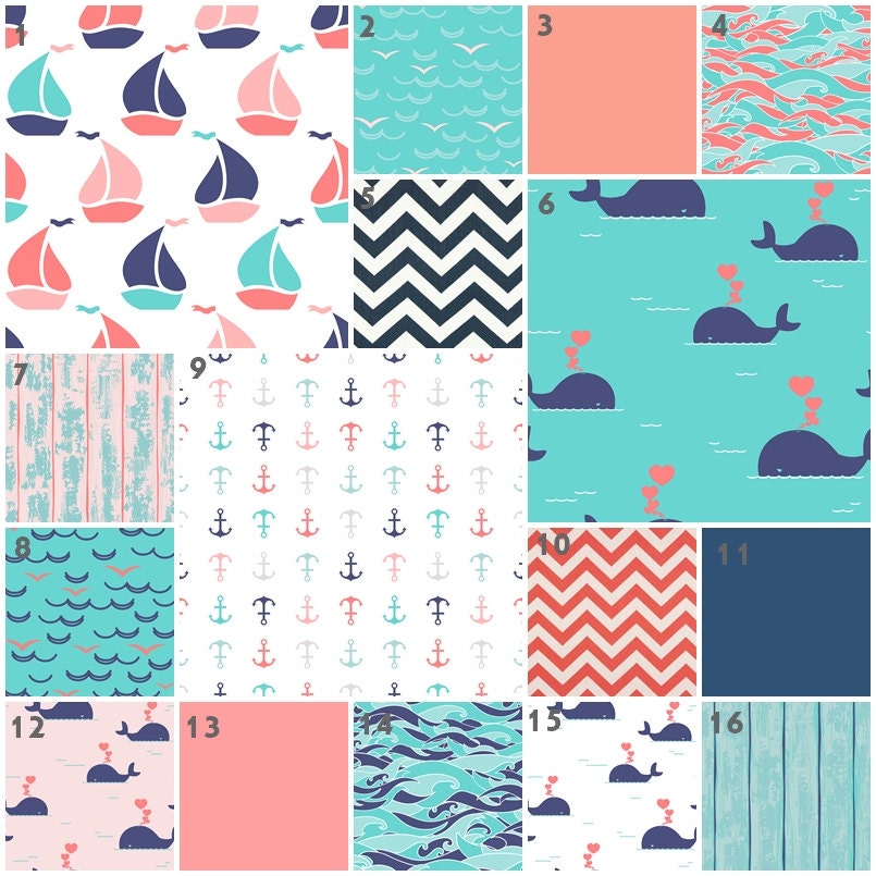 Nautical Crib Bedding Baby Girl Sweet Sailor Baby Bedding Etsy