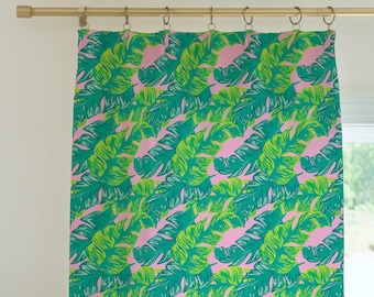 Preppy Summer Palm Curtain Panel