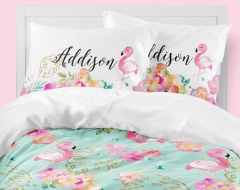 kids flamingo bedding