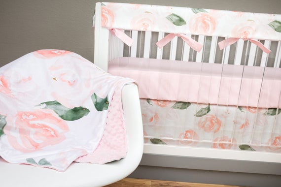 floral girl crib bedding