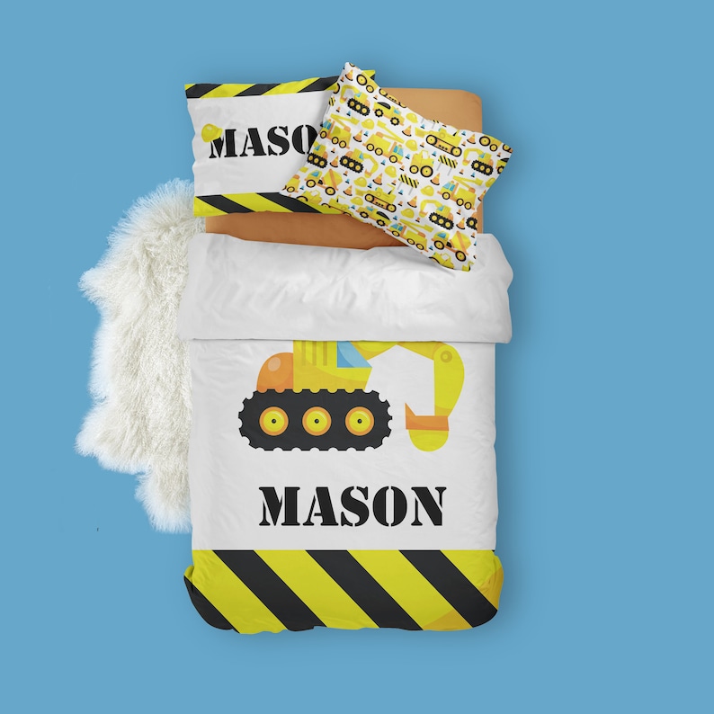Construction Bedding Set Toddler Bedding Set Twin Comforter Etsy