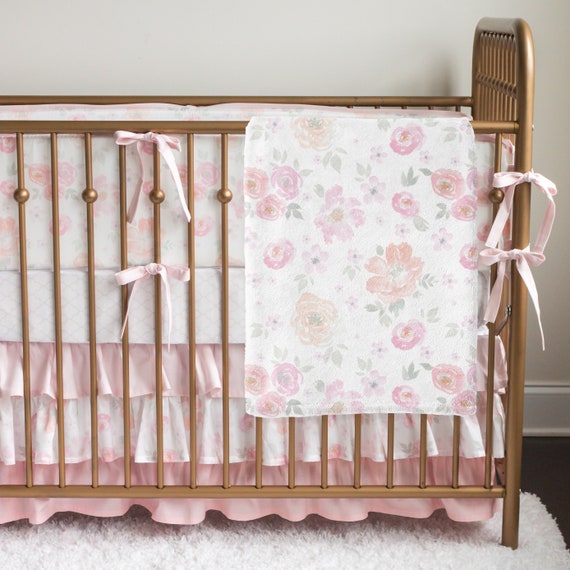 Literie Rose Pour Bebe Pepiniere Blush Gris Or Jupe De Lit Etsy Canada