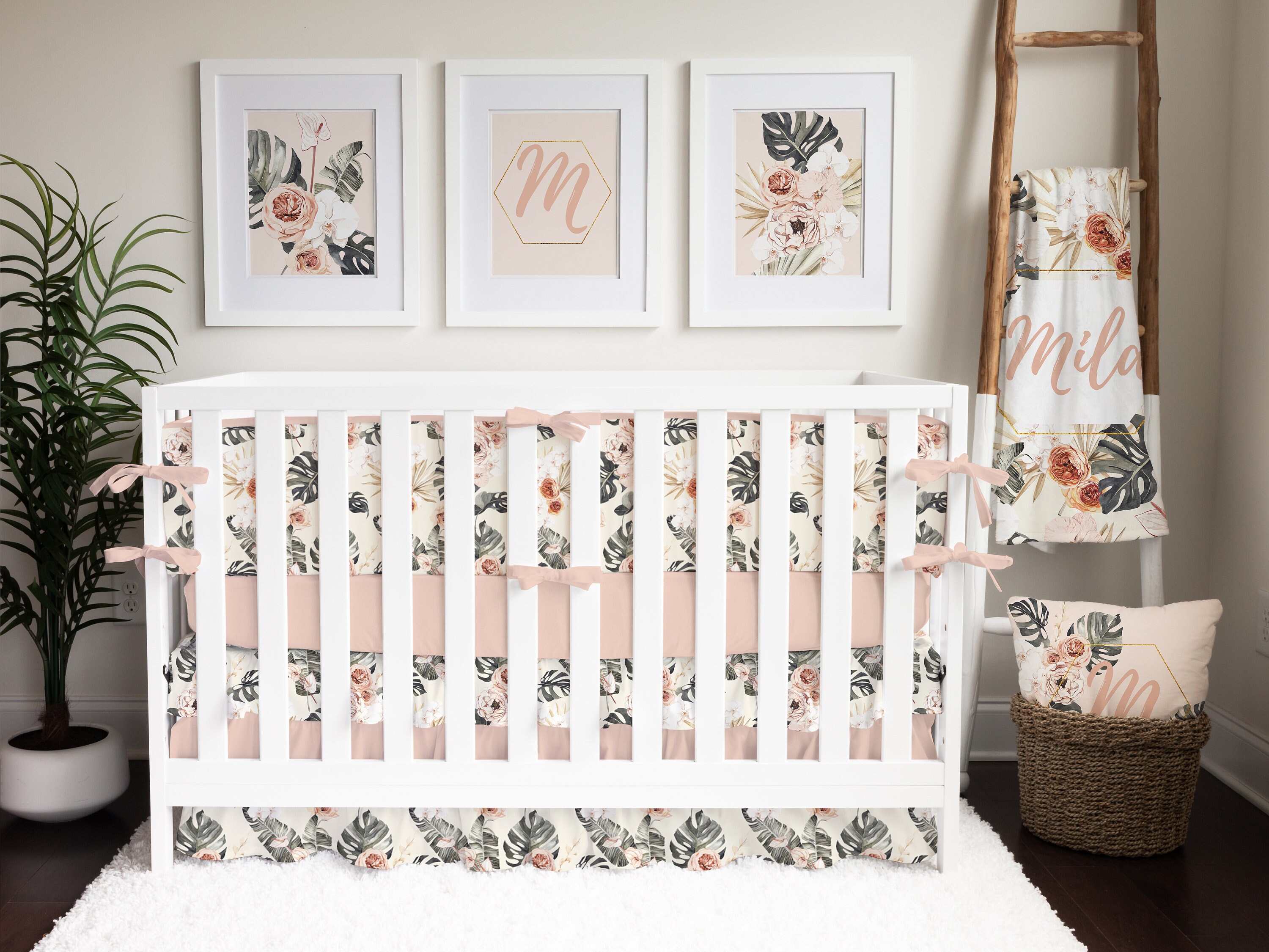 Girl Nursery Bedding Personalized Floral Crib Sheet Crib Sheets Girl Baby Girl Crib Bedding Vintage Floral Crib Bedding Floral Nursery