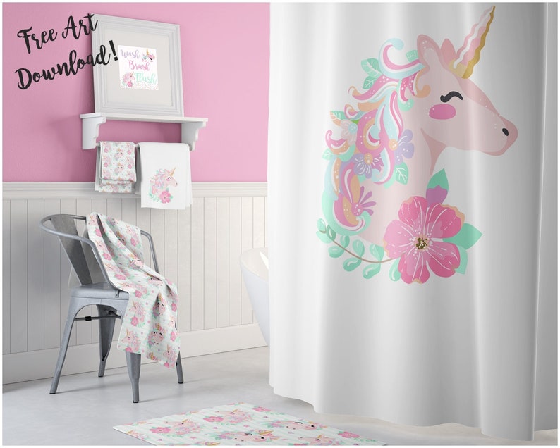 Tapis Enfant Chambre Enfant Filles Moderne Licorne Sur Nuages Gris