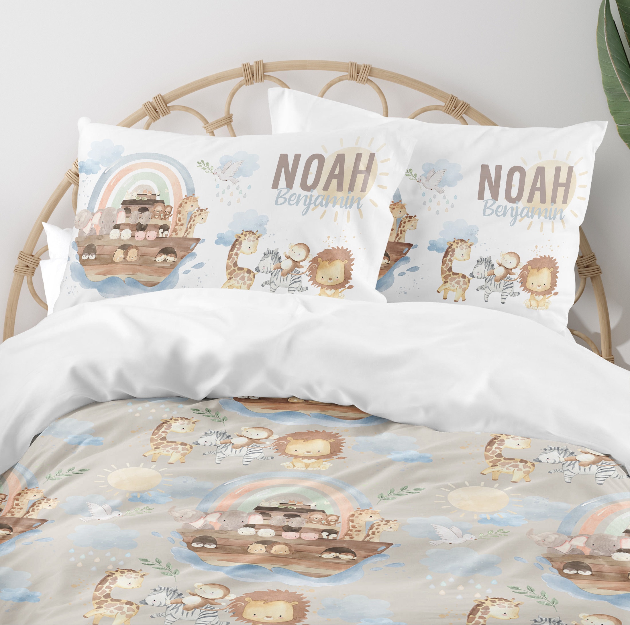Noah s Ark Bedding Set Watercolor Bedroom Jungle Boys Bedding Comforter Duvet Cover Toddler Twin Full Queen King Pillowcase Etsy