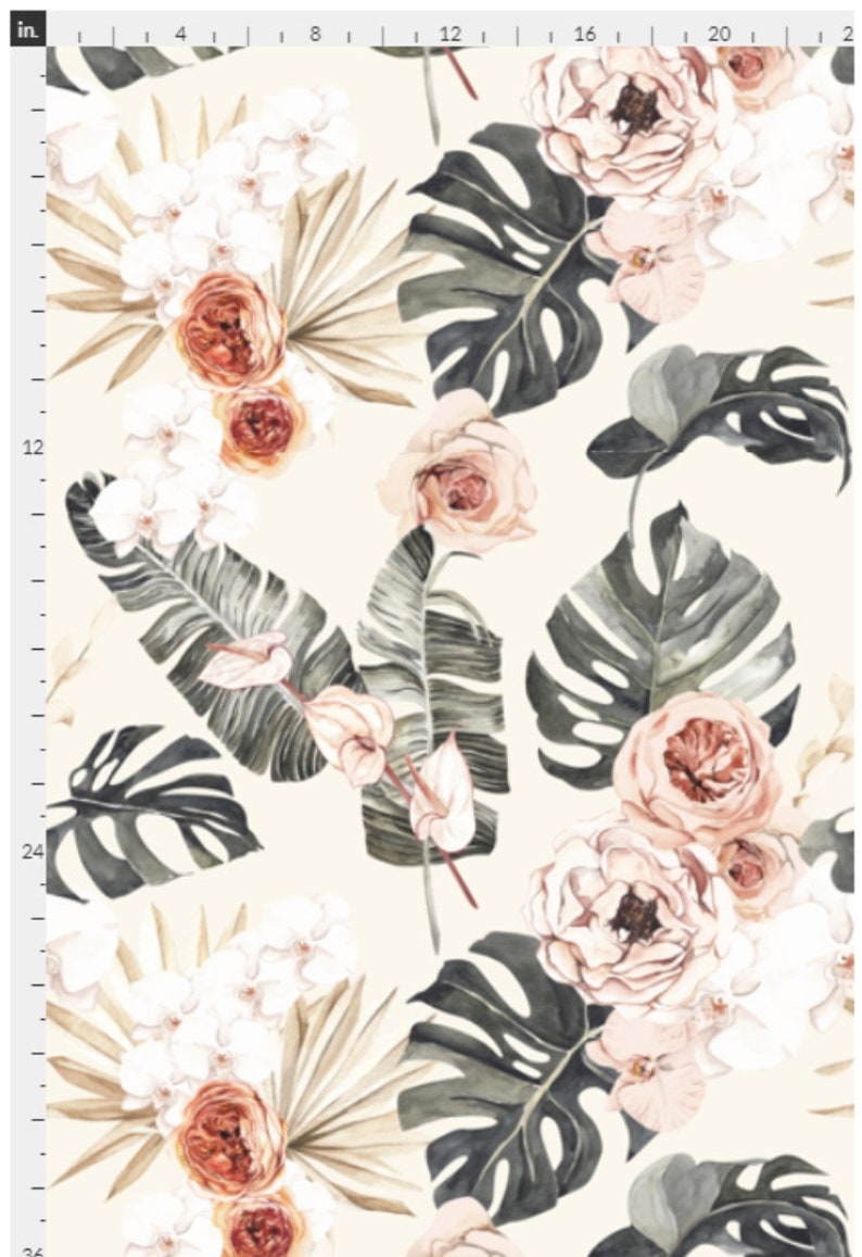 Boho Wallpaper Floral Peel and Stick Wallpaper Tropical | Etsy