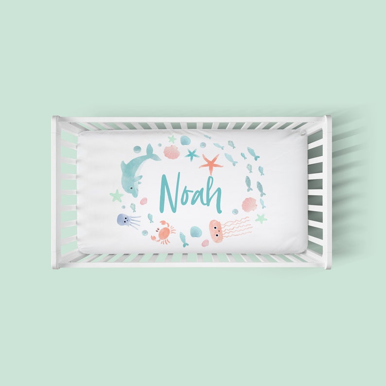 Ocean Crib Bedding Baby Boy Neutral Baby Bedding Underwater Etsy UK