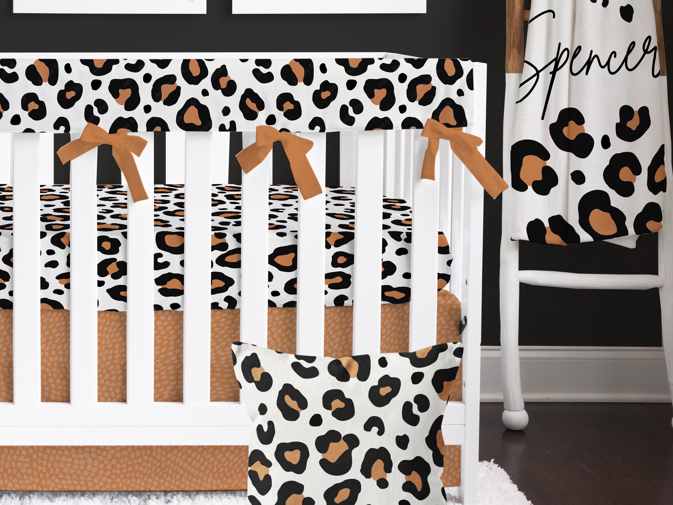 leopard print crib bedding