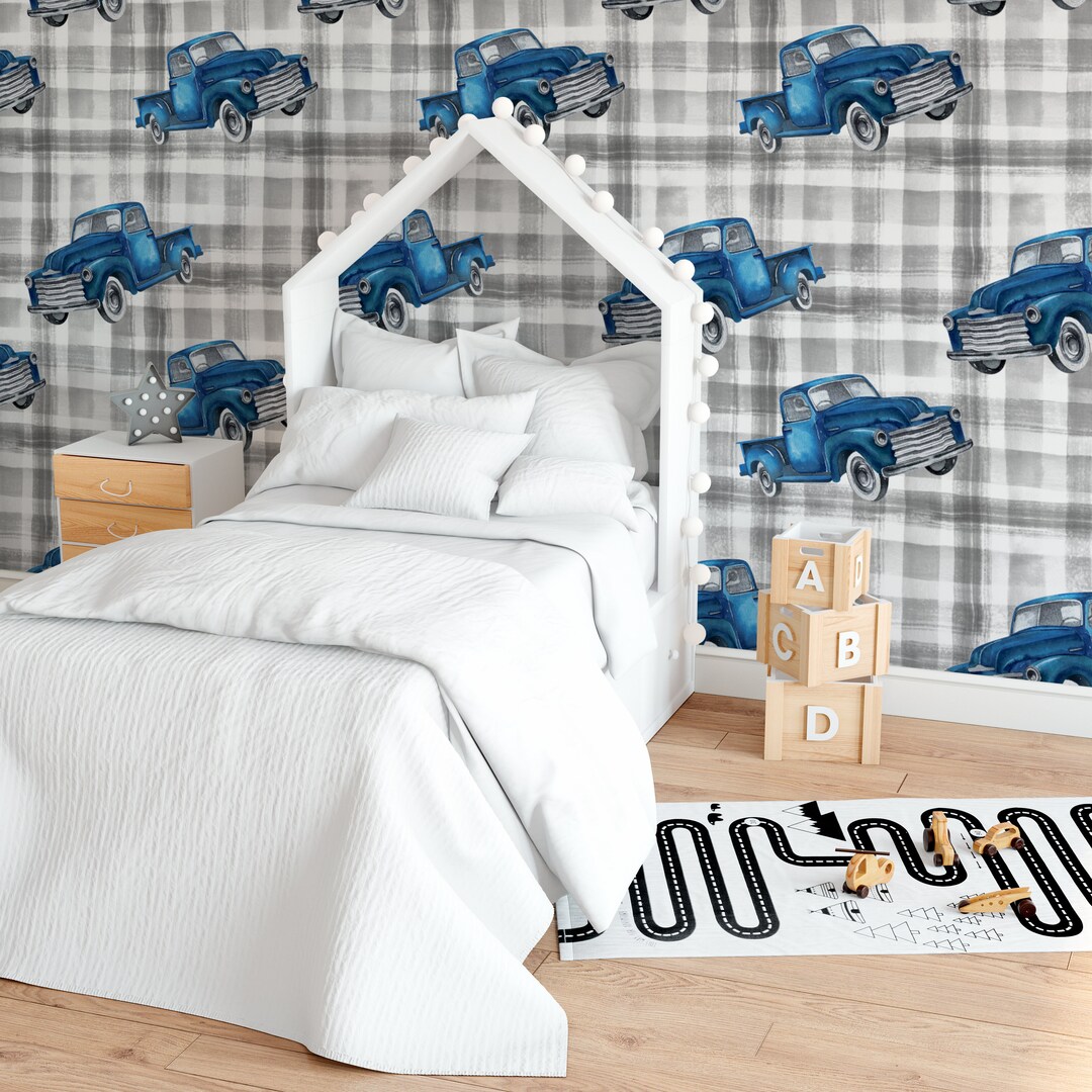 Vintage Truck Wallpaper, Truck Removable Wallpaper, Vintage, Peel Stick