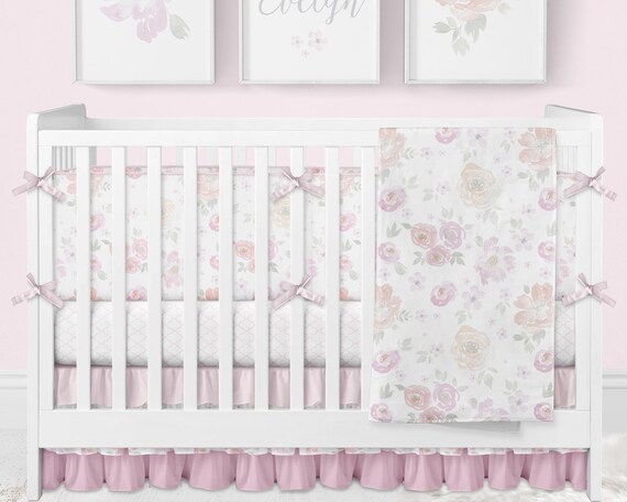 floral crib bumper