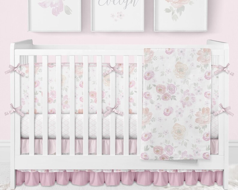 Crib Bedding Floral Crib Bedding Floral Antler Crib Pink Etsy