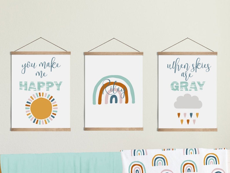Gender Neutral Toddler Room Art Baby Girl Nursery Rainbow Nursery Printable for your Baby Boy Nursery Instant Download Wall Decor
