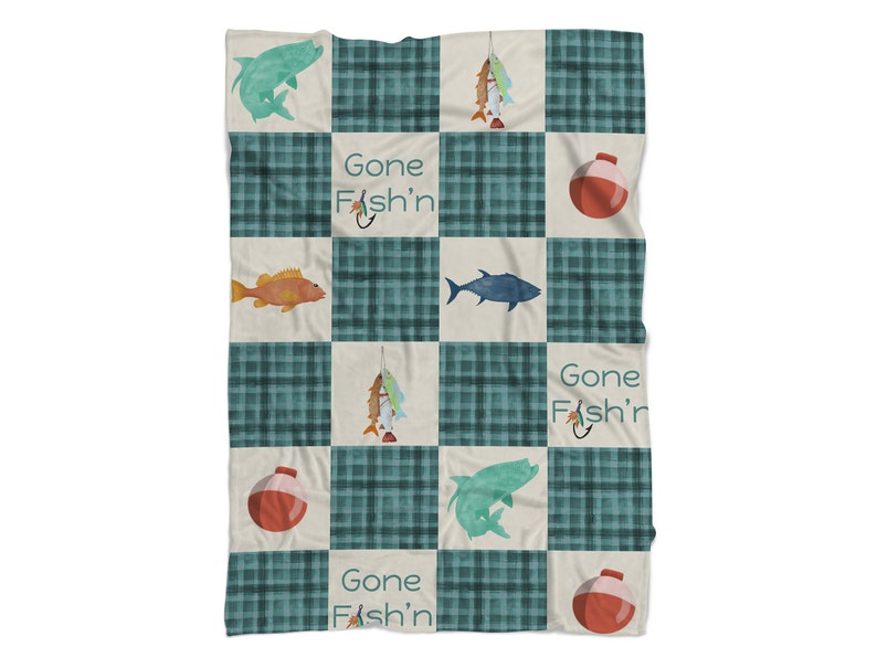 Gone Fishing Baby Boy Crib Bedding Set Boy Nursery Patchwork Etsy