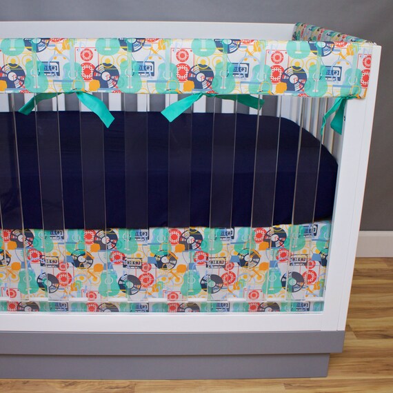 Music Nursery Bedding Dj Crib Bedding Set Vinyl Record Boy Etsy