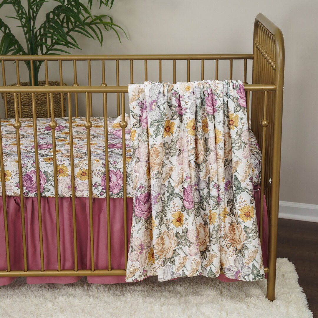 Crib Bedding Set - Vintage Summer Blossoms