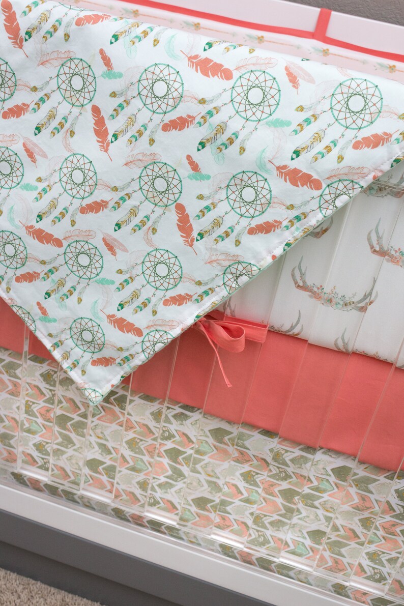 Girl Crib Bedding Boho Dream Catcher Baby Image 0