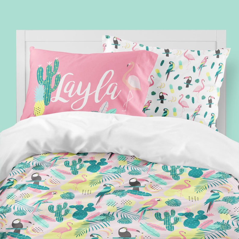 Toddler Bedding Twin Comforter Queen Duvet Cover Tropical Image 0