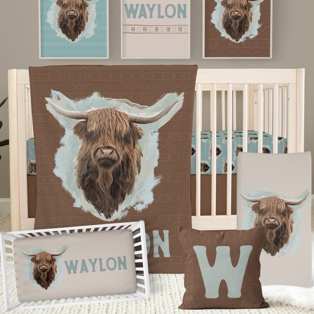 Boy Crib Cow Baby Bedding Set Personalized Crib Bedding Set For