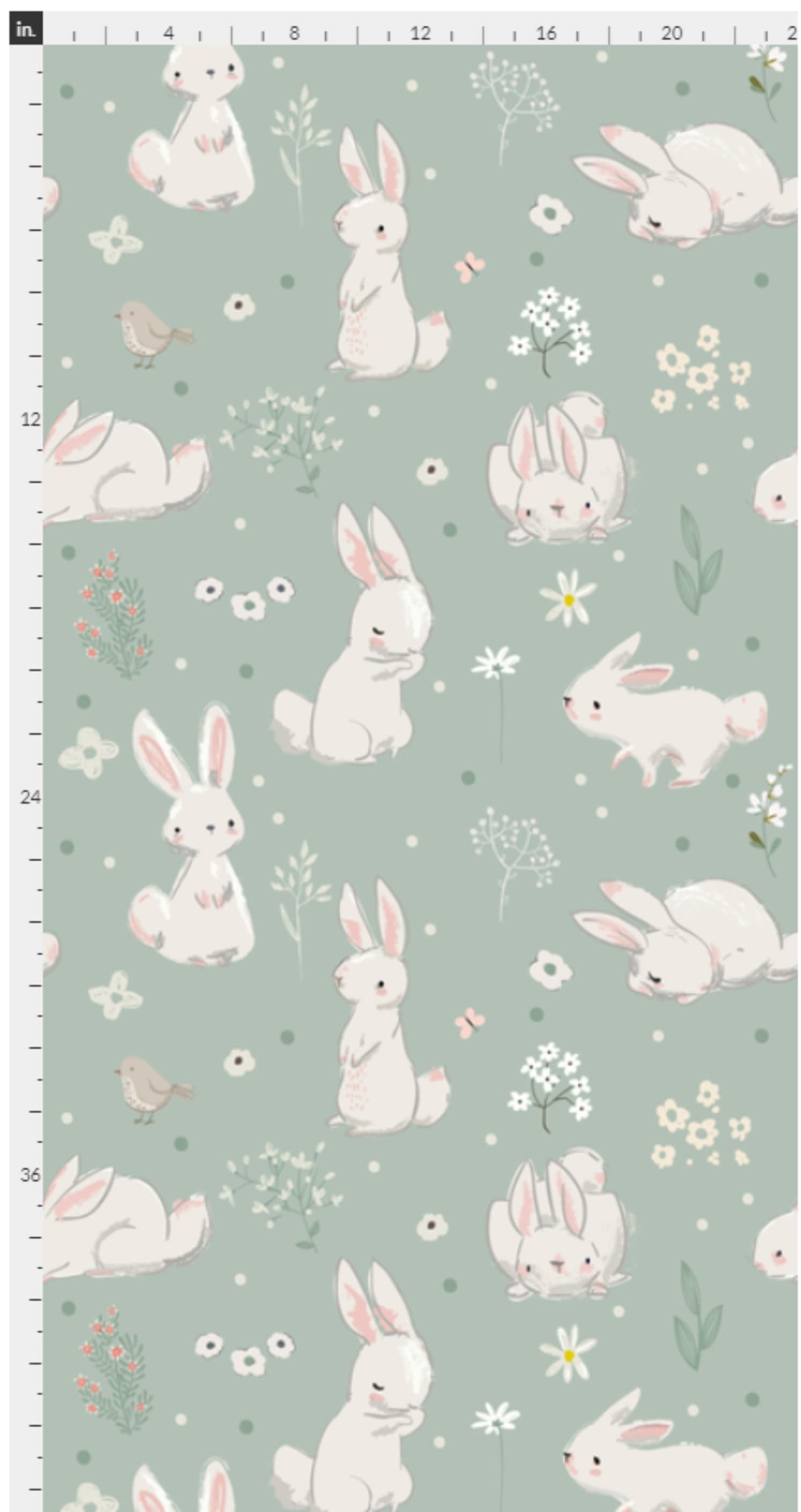 Removable Wallpaper Bunny Wallpaper Rabbit Peel and Stick | Etsy